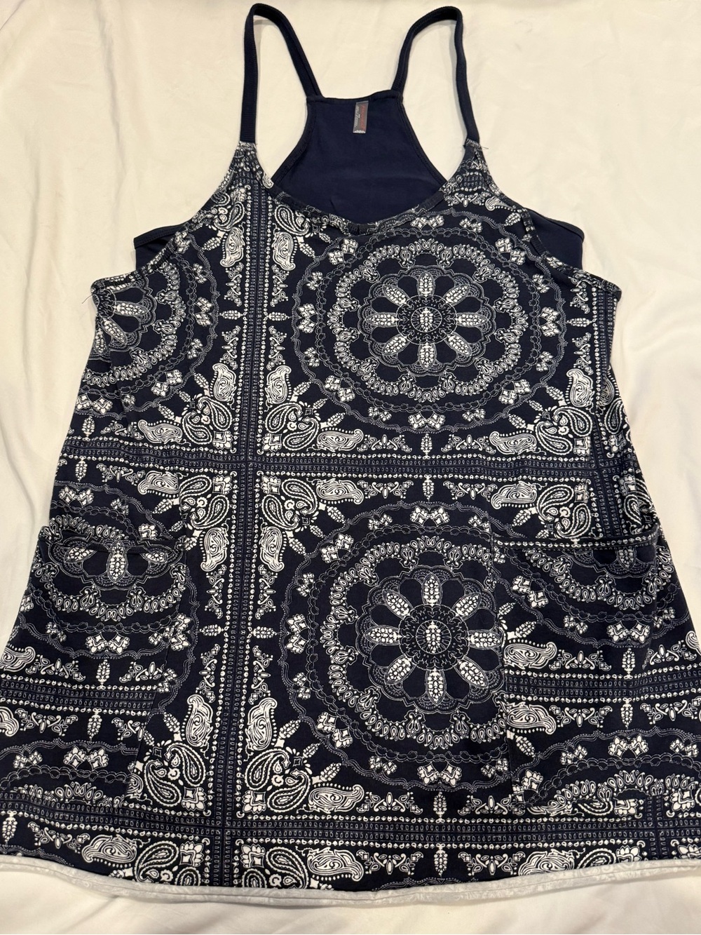 Women's FP Movement Hot Shot Mini Blue Bandana Printed Dress size M